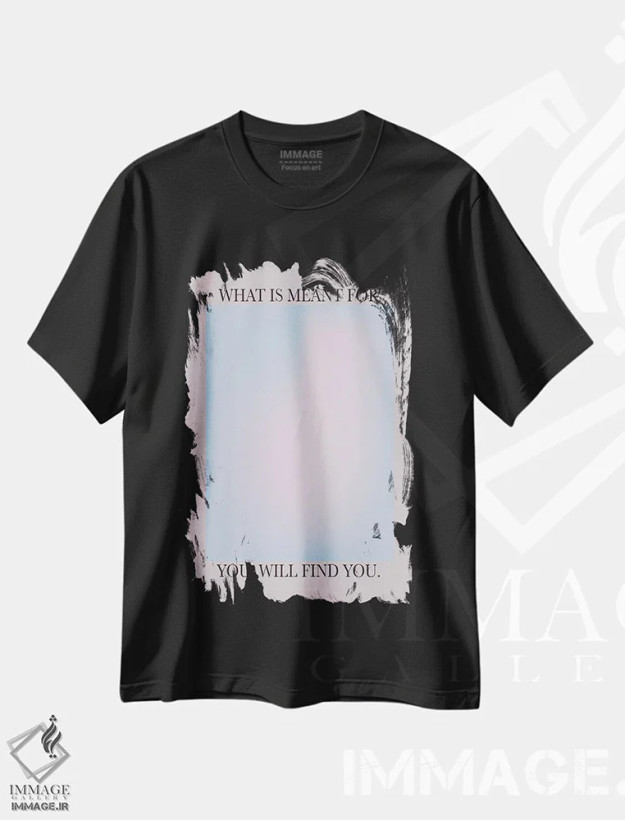 تیشرت مشکی طرح دار آنچه برای تو مقدر است، تزئینی اثر فلاور لاو چایلد | فروشگاه ایماژ