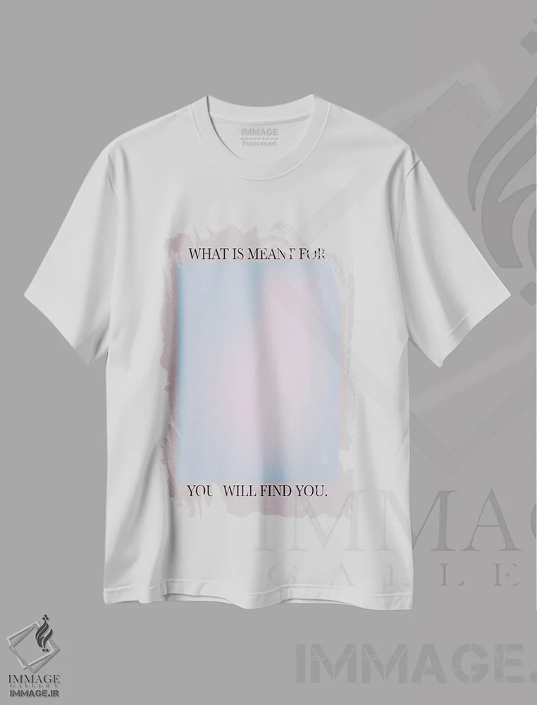 تیشرت سفید طرح دار آنچه برای تو مقدر است، تزئینی اثر فلاور لاو چایلد | immage.ir