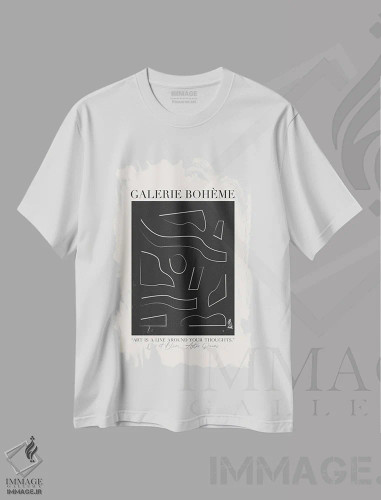 تیشرت سفید طرح دار آزتک مشکی، دکور بوهمی اثر فلاور لاو چایلد | فروشگاه ایماژ