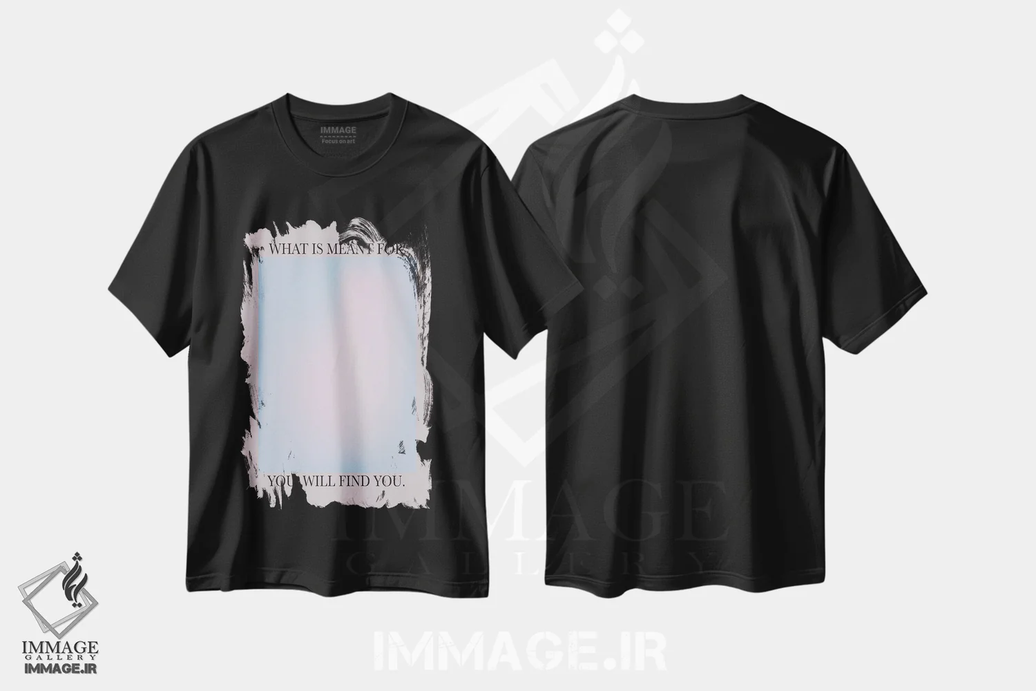تیشرت مشکی طرح دار آنچه برای تو مقدر است، تزئینی اثر فلاور لاو چایلد | فروشگاه ایماژ