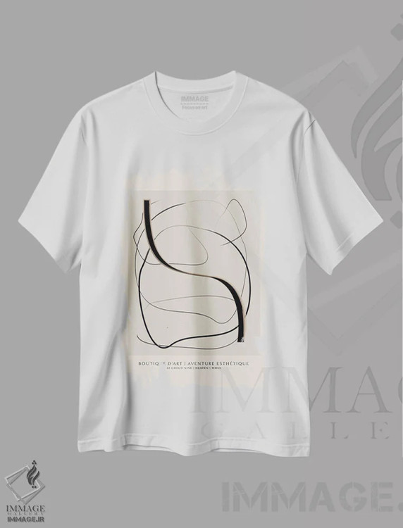 تیشرت سفید طرح دار بوتیک ۲، آبستره اثر فلاور لاو چایلد | فروشگاه ایماژ