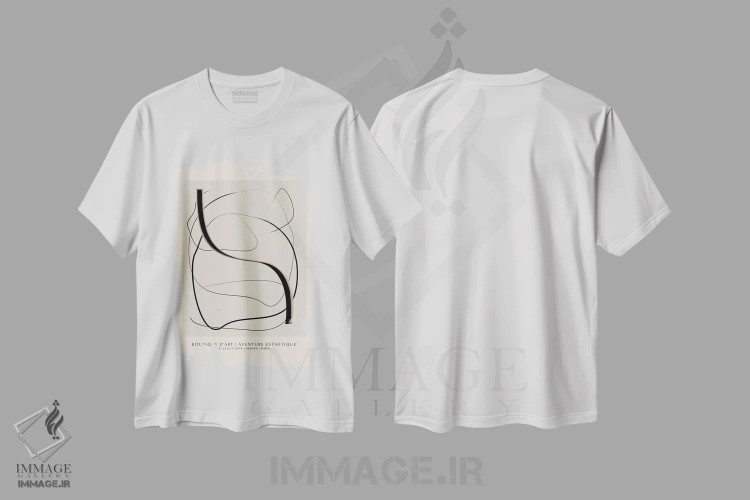تیشرت سفید طرح دار بوتیک ۲، آبستره اثر فلاور لاو چایلد | فروشگاه ایماژ