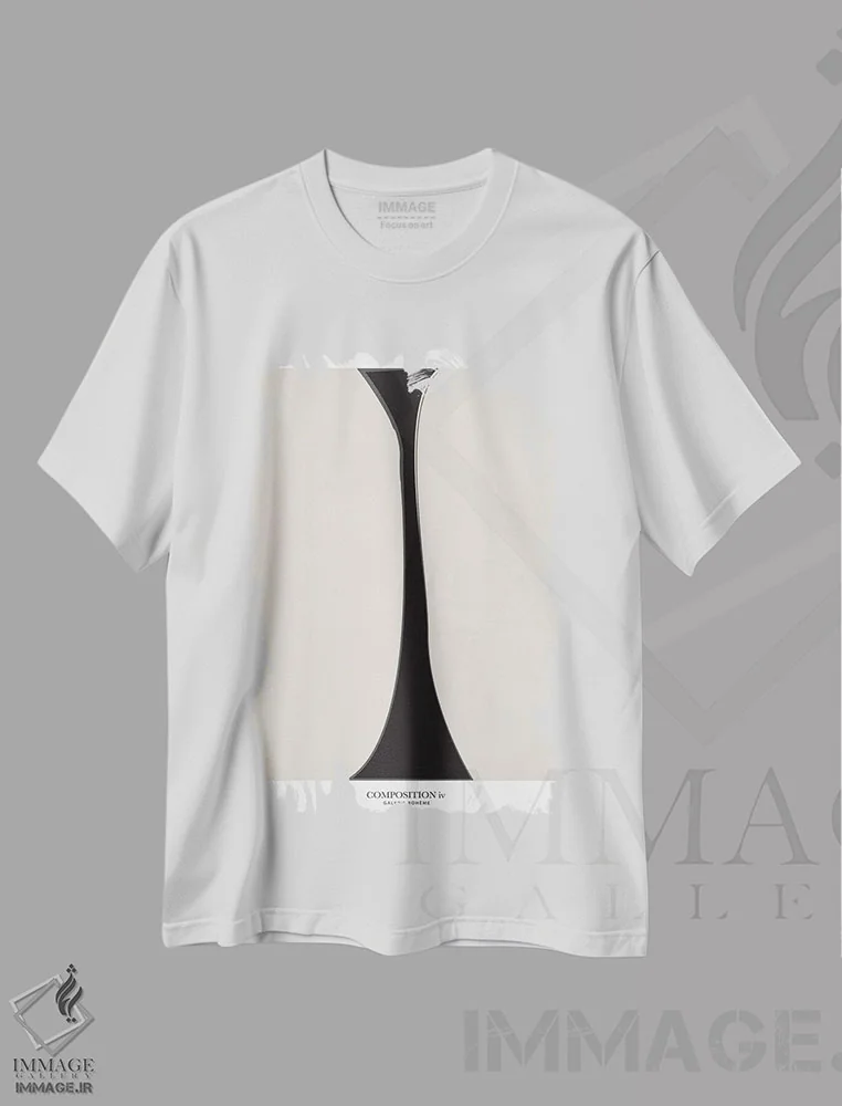 تیشرت سفید طرح دار ترکیب ۴، آبستره اثر فلاور لاو چایلد | فروشگاه ایماژ