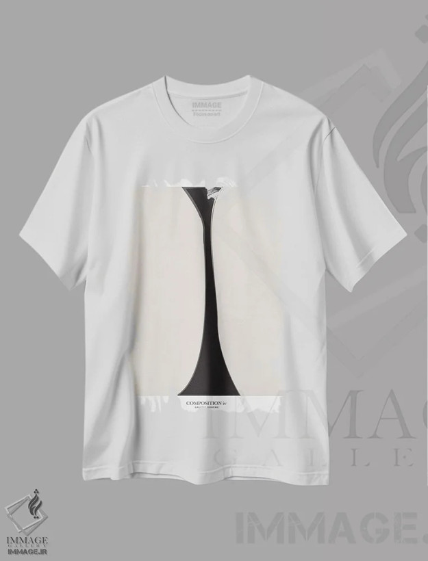 تیشرت سفید طرح دار ترکیب ۴، آبستره اثر فلاور لاو چایلد | فروشگاه ایماژ