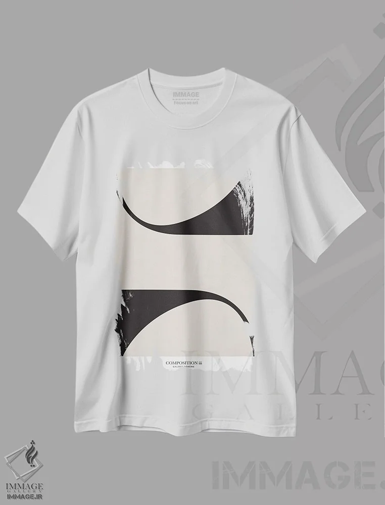 تیشرت سفید طرح دار ترکیب ۳، آبستره اثر فلاور لاو چایلد | immage.ir