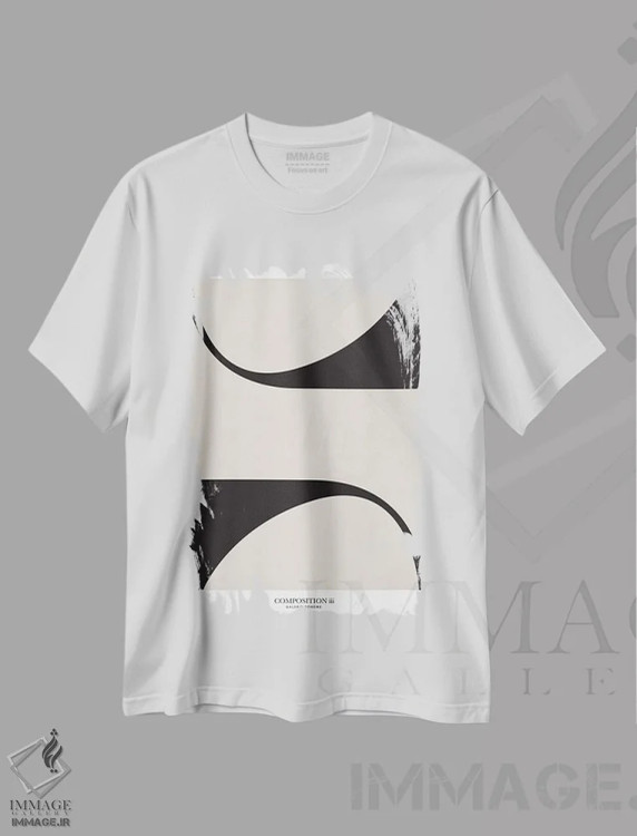تیشرت سفید طرح دار ترکیب ۳، آبستره اثر فلاور لاو چایلد | immage.ir