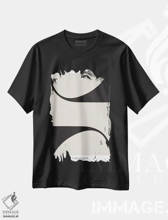 تیشرت مشکی طرح دار ترکیب ۳، آبستره اثر فلاور لاو چایلد | فروشگاه ایماژ