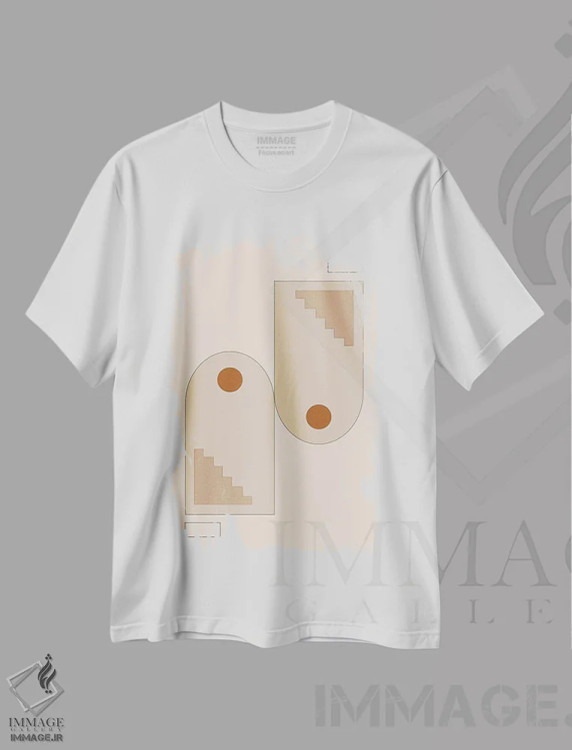 تیشرت سفید طرح دار دوبیتی، آبستره اثر فلاور لاو چایلد | immage.ir