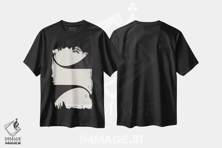 تیشرت مشکی طرح دار ترکیب ۳، آبستره اثر فلاور لاو چایلد | فروشگاه ایماژ