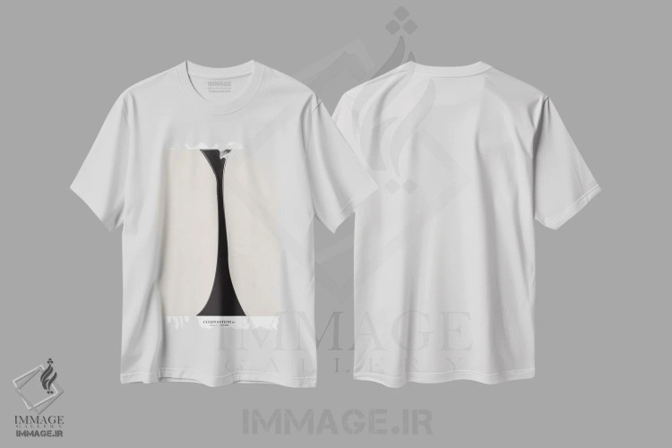 تیشرت سفید طرح دار ترکیب ۴، آبستره اثر فلاور لاو چایلد | فروشگاه ایماژ