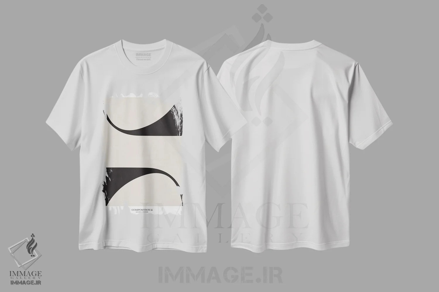 تیشرت سفید طرح دار ترکیب ۳، آبستره اثر فلاور لاو چایلد | immage.ir