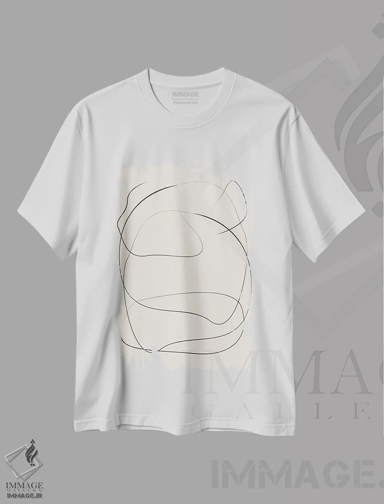 تیشرت سفید طرح دار چرخش کرمی اثر فلاور لاو چایلد | فروشگاه ایماژ