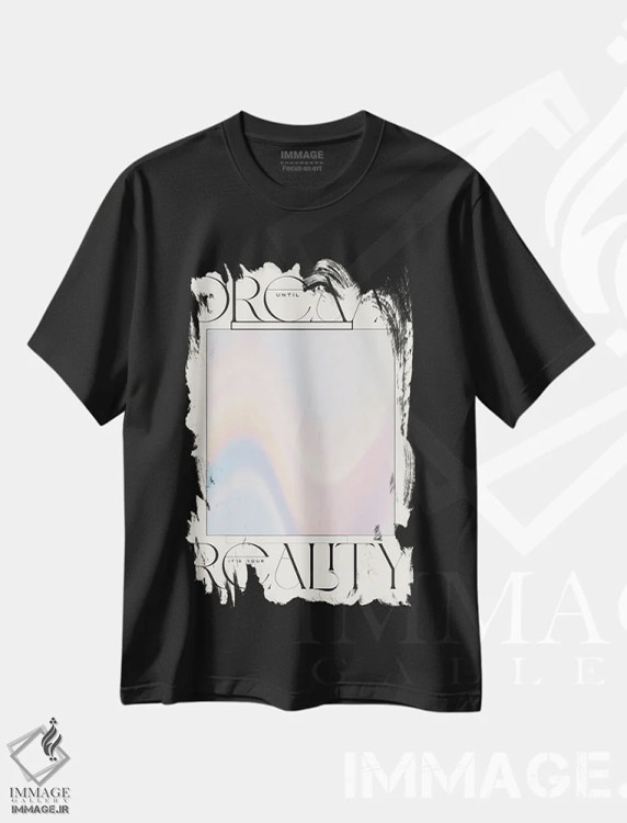 تیشرت مشکی طرح دار رویای واقعیت خود را ببین، تزئینی اثر فلاور لاو چایلد | immage.ir