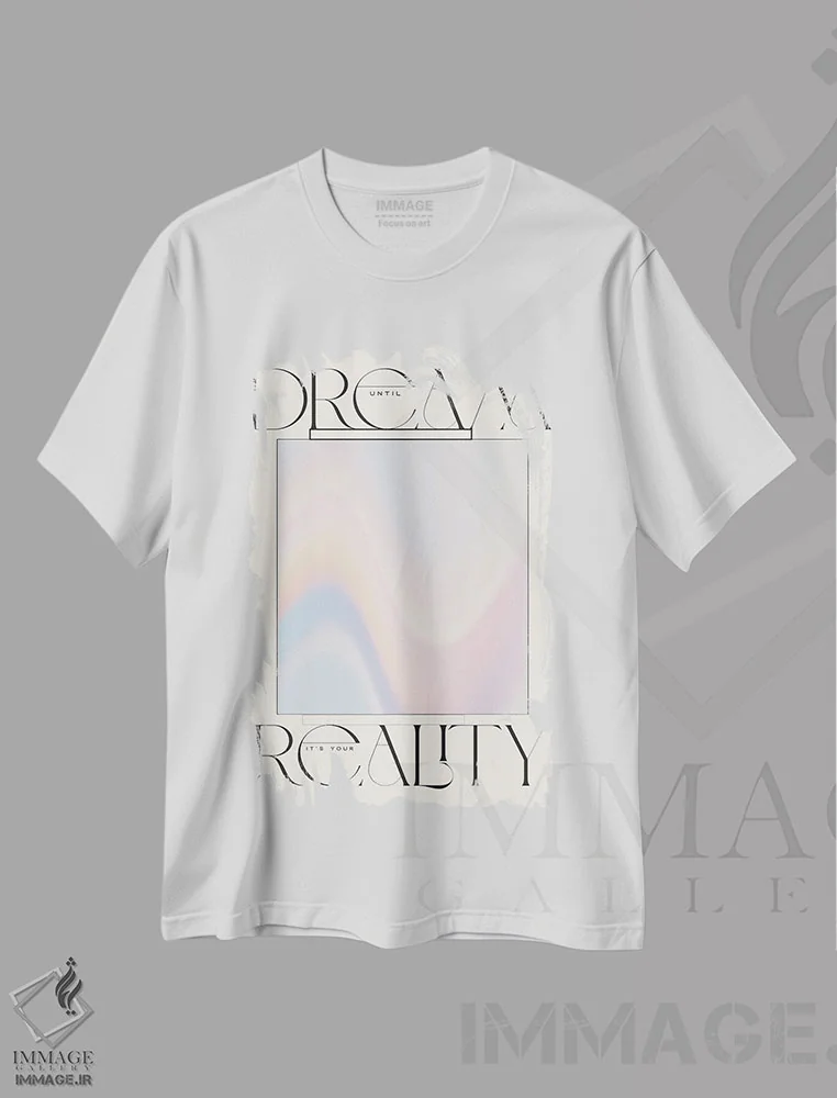 تیشرت سفید طرح دار رویای واقعیت خود را ببین، تزئینی اثر فلاور لاو چایلد | فروشگاه ایماژ