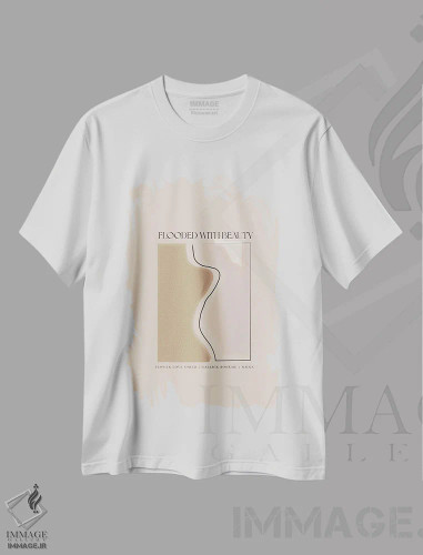 تیشرت سفید طرح دار غرق در زیبایی، تزئینی اثر فلاور لاو چایلد | فروشگاه ایماژ
