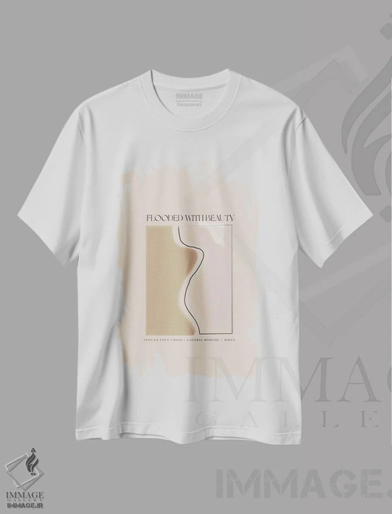 تیشرت سفید طرح دار غرق در زیبایی، تزئینی اثر فلاور لاو چایلد | فروشگاه ایماژ