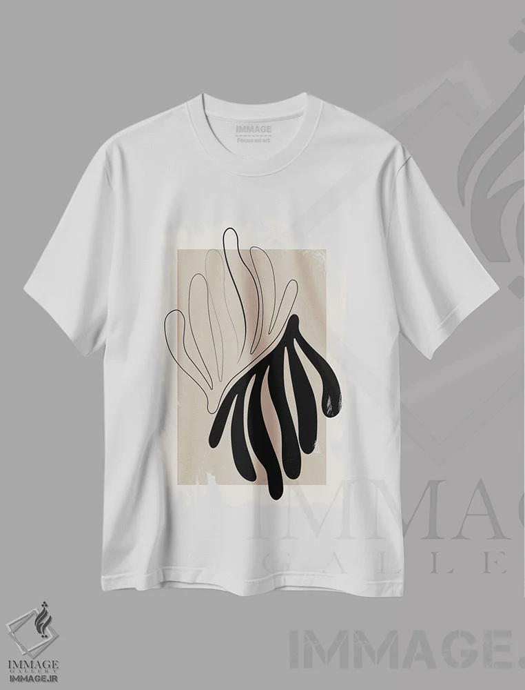 تیشرت سفید طرح دار پرگل، آبستره اثر فلاور لاو چایلد | immage.ir