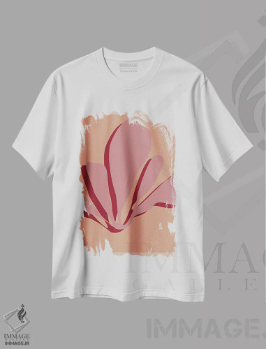 تیشرت سفید طرح دار شکوفایی، آبستره اثر فلاور لاو چایلد | فروشگاه ایماژ