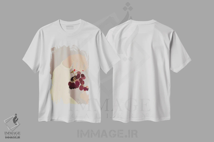 تیشرت سفید طرح دار انگورها، تزئینی اثر فلاور لاو چایلد | immage.ir