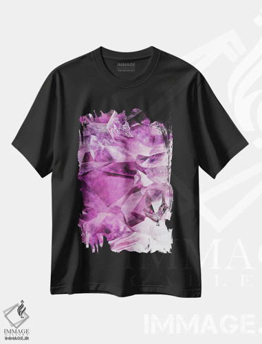تیشرت مشکی طرح دار آمتیست، آبستره اثر فلاور لاو چایلد | فروشگاه ایماژ
