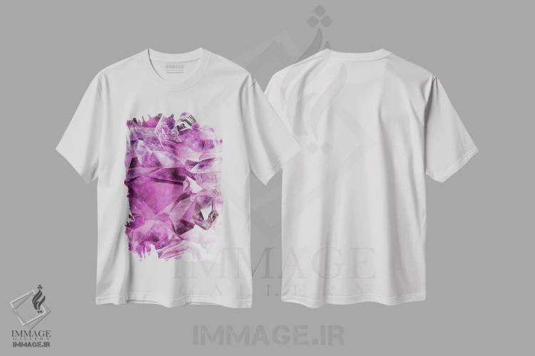 تیشرت سفید طرح دار آمتیست، آبستره اثر فلاور لاو چایلد | immage.ir