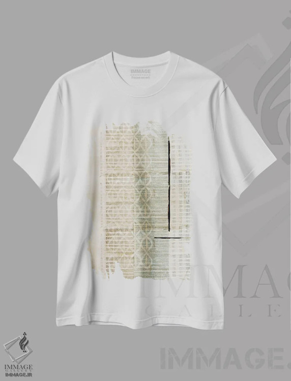 تیشرت سفید طرح دار رود مالی ۲، آبستره اثر فلورا کوتا | immage.ir