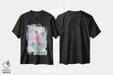 تیشرت مشکی طرح دار بازار گل ۳، تزئینی اثر فلورا کوتا | فروشگاه ایماژ