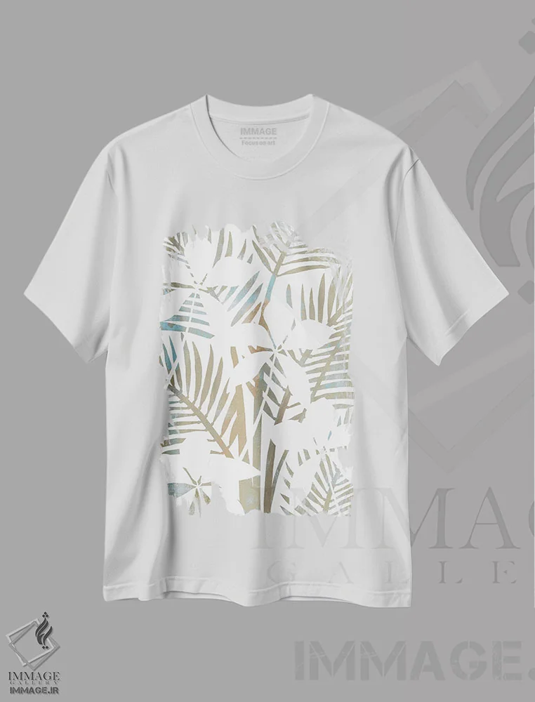 تیشرت سفید طرح دار پالمیراس ۴، تزئینی اثر فلورا کوتا | فروشگاه ایماژ