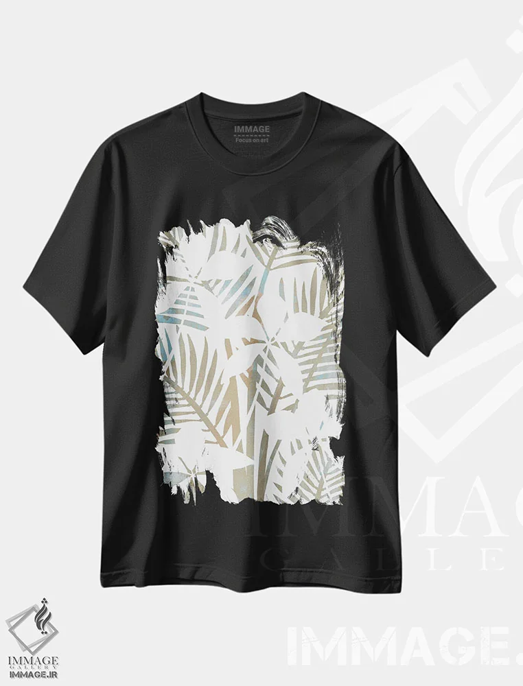 تیشرت مشکی طرح دار پالمیراس ۴، تزئینی اثر فلورا کوتا | immage.ir