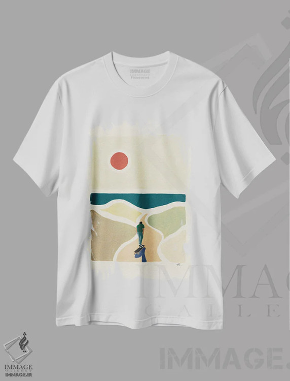 تیشرت سفید طرح دار به راهت ادامه بده، دکور ساحلی اثر فابیان لاواتر | immage.ir