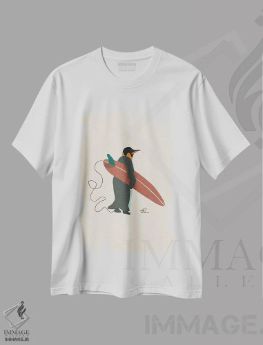 تیشرت سفید طرح دار آماده شو، دکور ساحلی اثر فابیان لاواتر | فروشگاه ایماژ