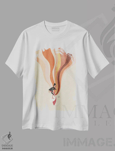 تیشرت سفید طرح دار به هم ریختن، دکور ساحلی اثر فابیان لاواتر | فروشگاه ایماژ