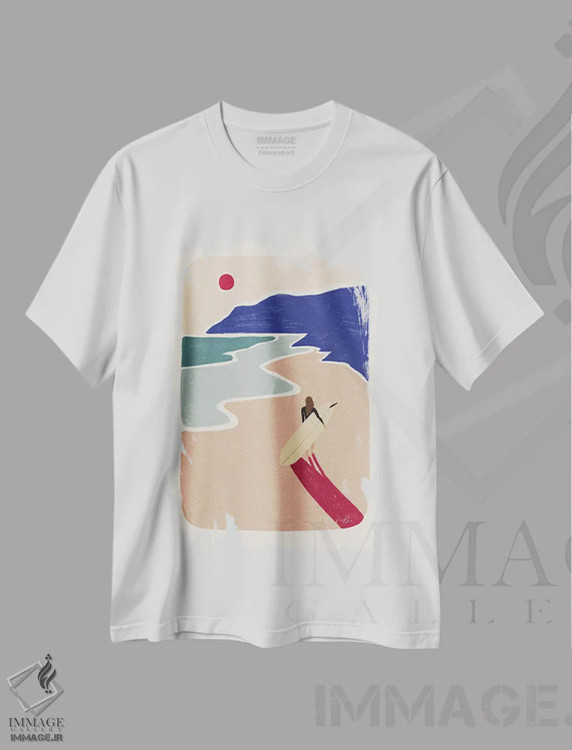 تیشرت سفید طرح دار کشاندن، دکور ساحلی اثر فابیان لاواتر | immage.ir