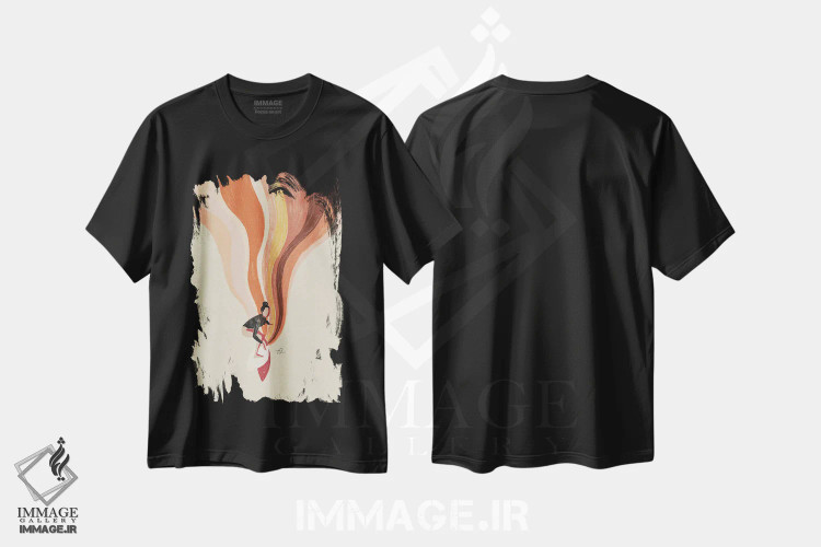 تیشرت مشکی طرح دار به هم ریختن، دکور ساحلی اثر فابیان لاواتر | immage.ir