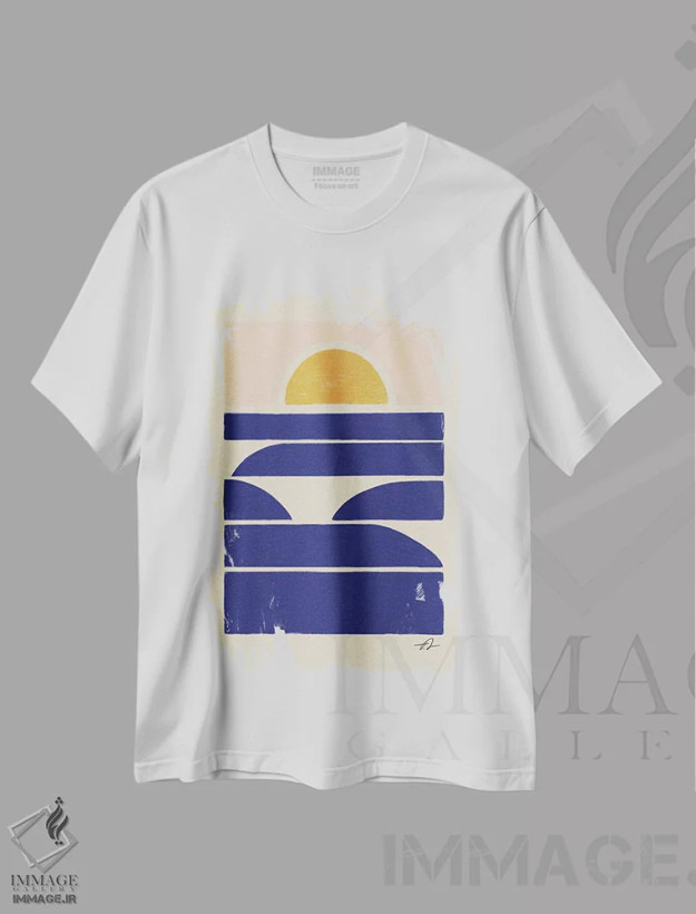 تیشرت سفید طرح دار ادامه بده بیار، دکور ساحلی اثر فابیان لاواتر | فروشگاه ایماژ