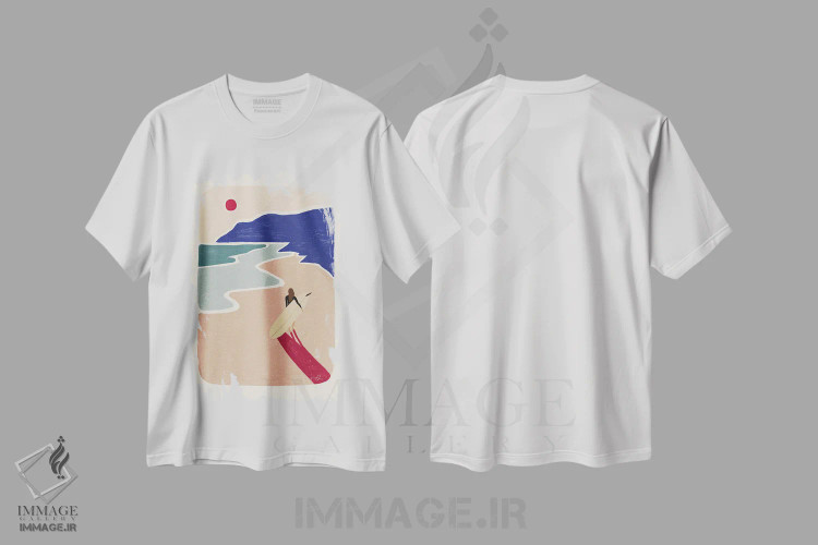 تیشرت سفید طرح دار کشاندن، دکور ساحلی اثر فابیان لاواتر | immage.ir