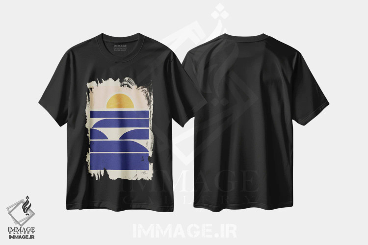 تیشرت مشکی طرح دار ادامه بده بیار، دکور ساحلی اثر فابیان لاواتر | immage.ir