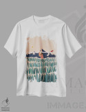 تیشرت سفید طرح دار راه بلند تا ساحل، مدیوم اثر فابیان لاواتر | فروشگاه ایماژ