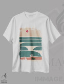 تیشرت سفید طرح دار رهگذر، دکور ساحلی اثر فابیان لاواتر | immage.ir