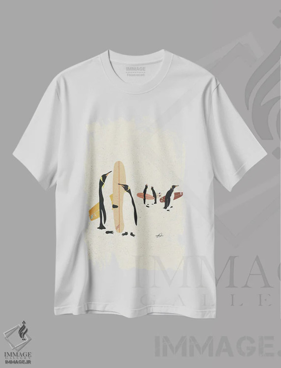 تیشرت سفید طرح دار جنگجویان آخر هفته، مدیوم اثر فابیان لاواتر | فروشگاه ایماژ