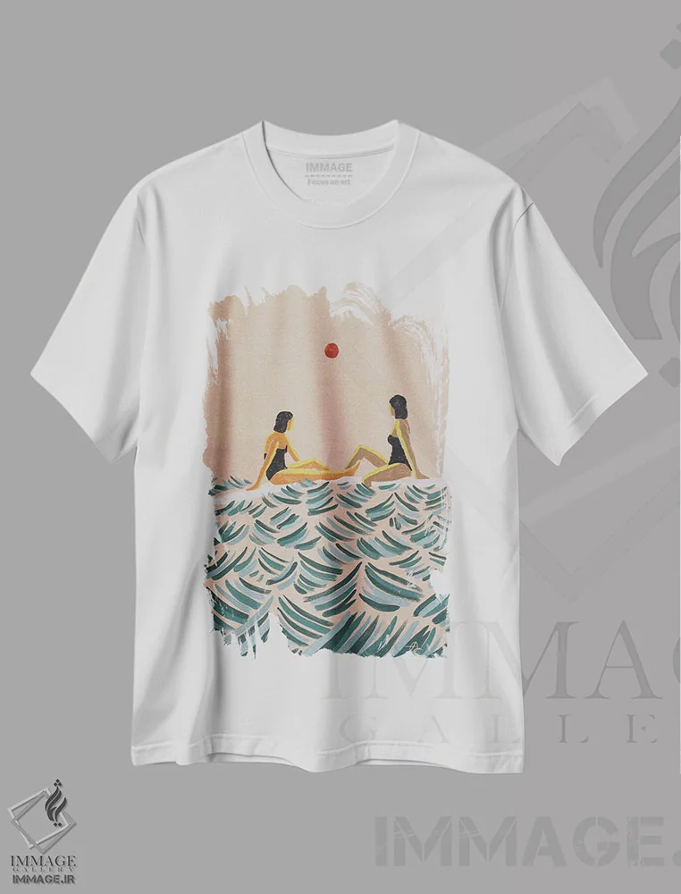تیشرت سفید طرح دار گپ کوتاه، دکور ساحلی اثر فابیان لاواتر | immage.ir