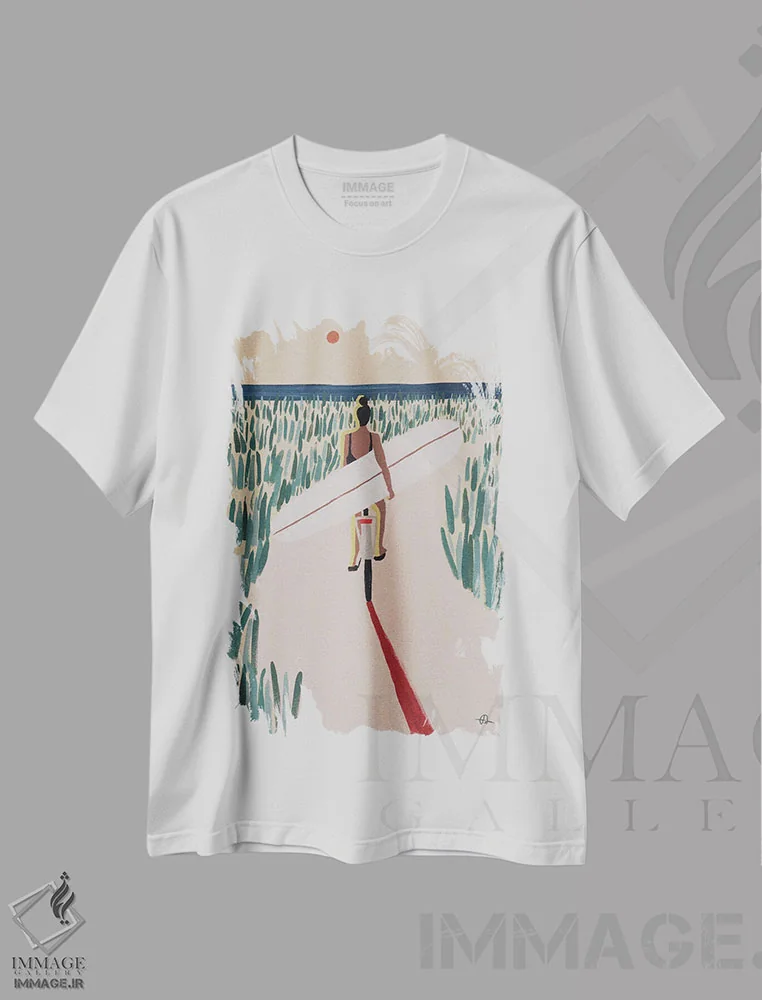 تیشرت سفید طرح دار رویاهای تابستانی، دکور ساحلی اثر فابیان لاواتر | immage.ir