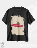تیشرت مشکی طرح دار لاک پشت دوچرخه سوار، دکور ساحلی اثر فابیان لاواتر | immage.ir