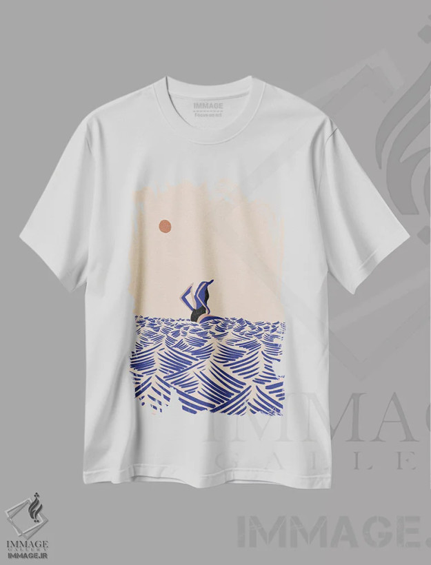 تیشرت سفید طرح دار روزهای خوب را سپری کردن، دکور ساحلی اثر فابیان لاواتر | فروشگاه ایماژ