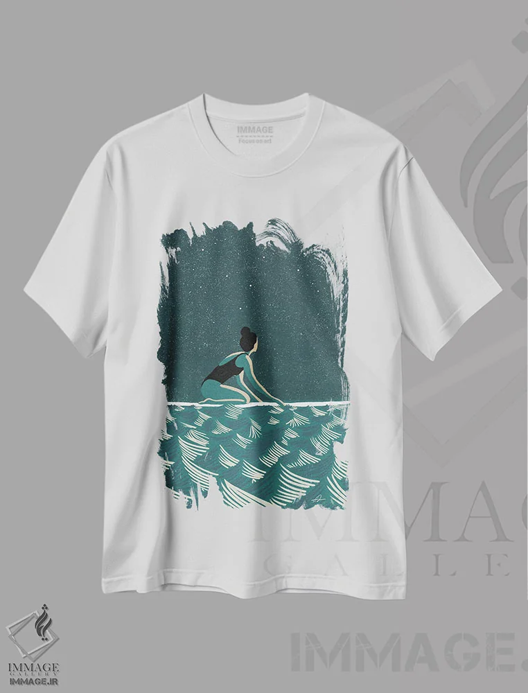تیشرت سفید طرح دار بلورهای نمک در آسمان، دکور ساحلی اثر فابیان لاواتر | immage.ir