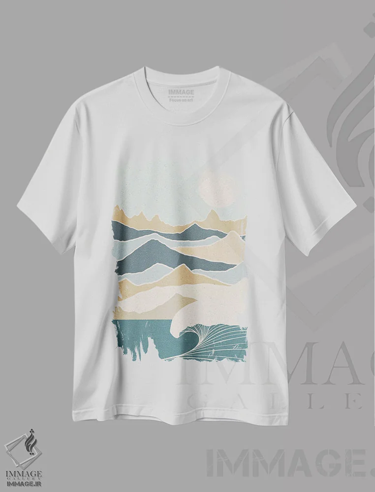 تیشرت سفید طرح دار آرام، تزئینی اثر فابیان لاواتر | فروشگاه ایماژ