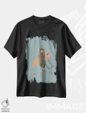 تیشرت مشکی طرح دار موش موج سوار، دکور ساحلی اثر فابیان لاواتر | فروشگاه ایماژ