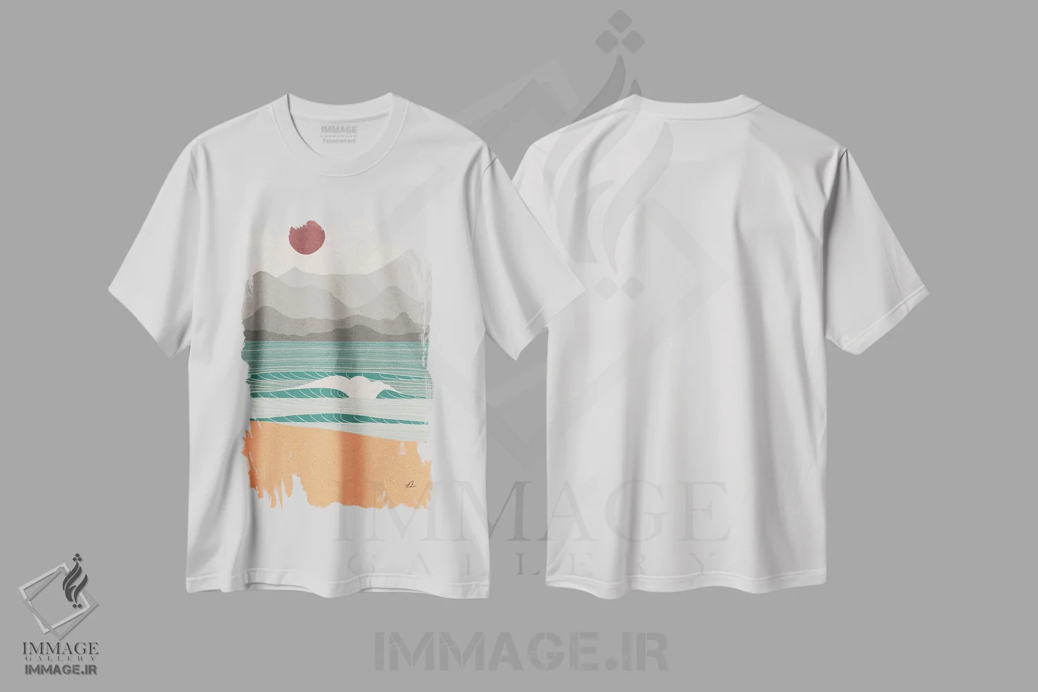 تیشرت سفید طرح دار برک ساحلی، دکور ساحلی اثر فابیان لاواتر | immage.ir