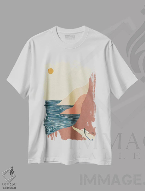 تیشرت سفید طرح دار کاوش، تزئینی اثر فابیان لاواتر | immage.ir