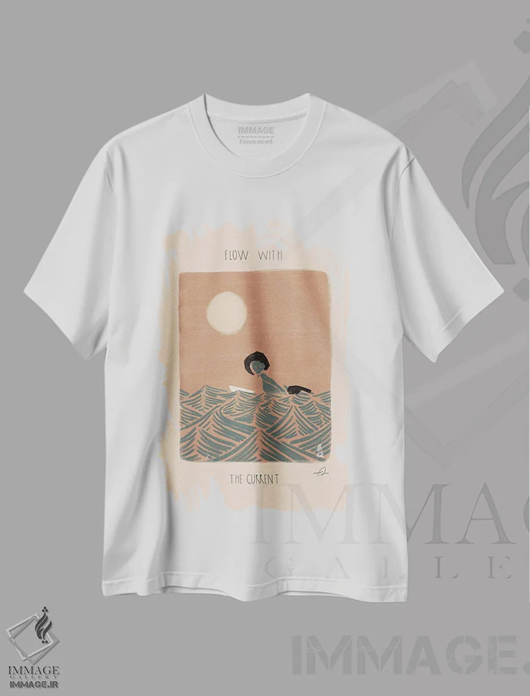 تیشرت سفید طرح دار با جریان همراه شو، دکور ساحلی اثر فابیان لاواتر | immage.ir